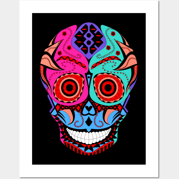 lucha libre skull ecopop Wall Art by jorge_lebeau